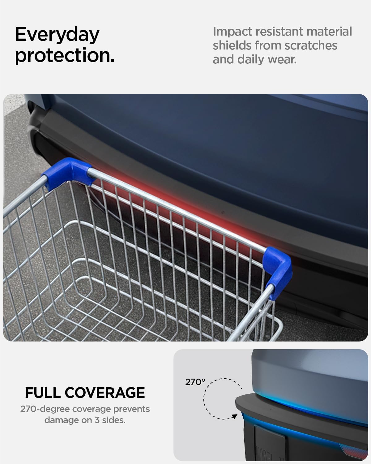 Spigen Rear Bumper Protector (270 Degree Bumper Guard & Scratch Resistant) for Tesla Model Y Juniper & Model Y L Accessories (Premium & Performance 2026/2025)