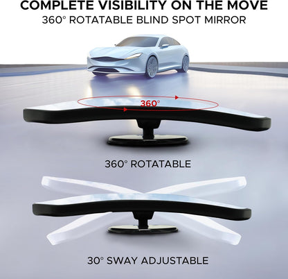 EcoNour Blind Spot Car Mirror (2 Pack) | Wide Angle for 3x Larger View | Universal Car Rear View Mirror with Rain Guard | Side Blind Spot with Adjustable Stick for Cars, SUVs, and Trucks