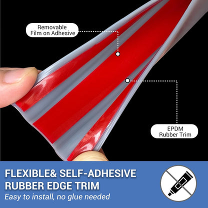 Rubber Edge Trim, 1/16" Self Adhesive Flexible U Channel Edge Protecter for Sheet Metal, Car Doors, U Shaped Sharp Edge Guards, Fit for 0-5/64" Wide Edge, Black Color, 10Ft, EPDM Material