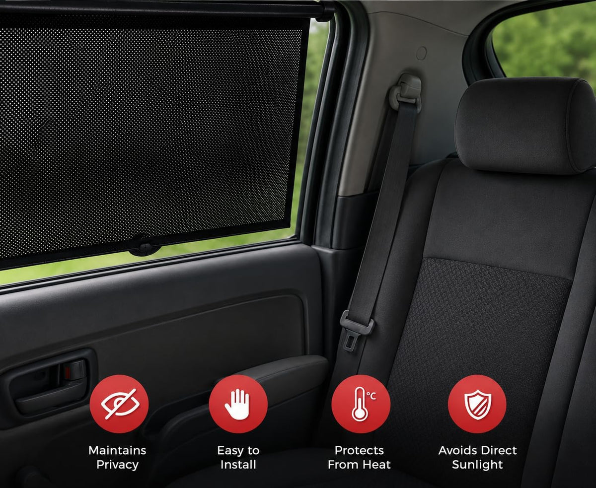 PLTCAT Car Side Window Sun Shades for Baby, 2 Pack UV Protection Breathable Mesh Sunshade, Universal Fit Auto Sun Visor for Kids Pets Travel Privacy Protection (Standard-16''x18'')