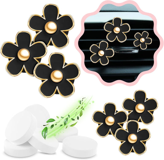 6 Pieces Daisy Car Decoration Flower Air Vent Clip Air Conditioning Outlet Clip Car Air Freshener Clip Car Interior Decor Charm Colorful Interior Accessories for Girls Women