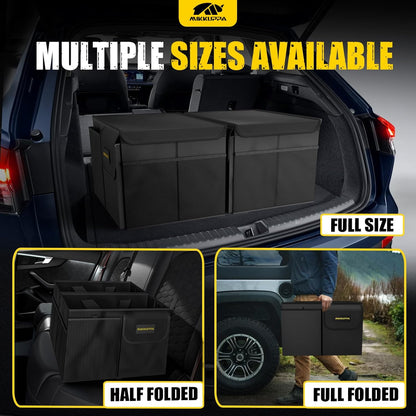 MIKKUPPA Car Trunk Organizer - 65L Collapsible Trunk Organizer with Lid, Sturdy Car Storage for SUV Auto Truck Van with Adjustable Straps and Non Slip Bottom (Black)