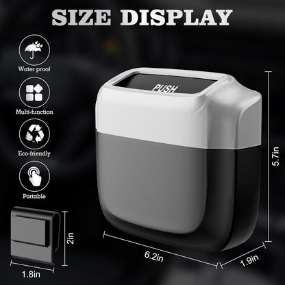 2 Packs Car Trash Can with Lid，Built-in Storage Garbage Bag，Leakproof Vehicle Trash，Car Accessories for Interior,Mini Garbage Bin for Automotive, Office, Kitchen,Bedroom，with 60pcs Trash Bags