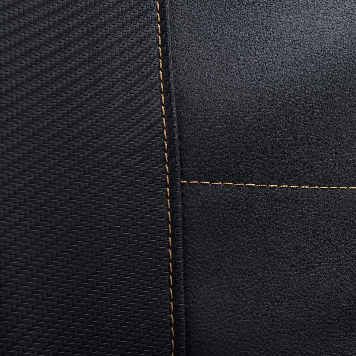 Flying Banner Carbon Fiber Leather Vehicle Seat Covers, Leopard Gray Black, Universal Fit - 8PCS