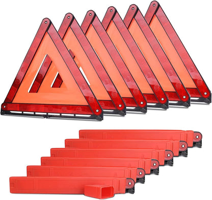 aikko Safety Triangle Kit Road Emergency Warning Reflector Roadside Reflective Early Warning Sign, Foldable 3 Pack of Emergency Car Kit