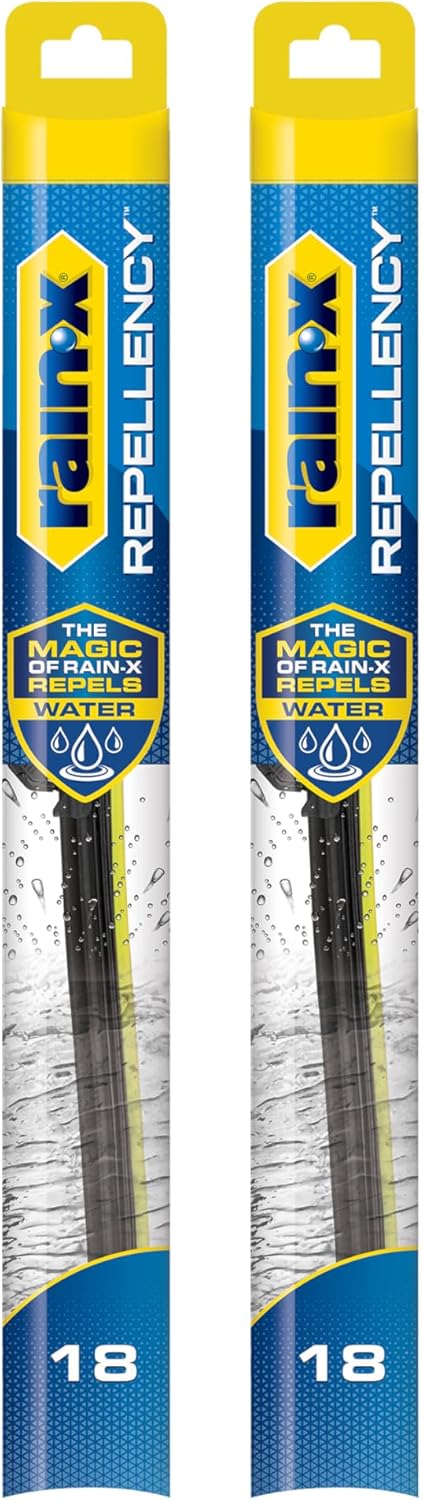 Rain-X 810363 Repellency Water Repellent Wiper Blades, 22" Windshield Wipers (Pack of 2), All Weather Streak-Free for Enhanced Visibility w/Water Repellency Formula [Amazon Exclusive] - Colors B