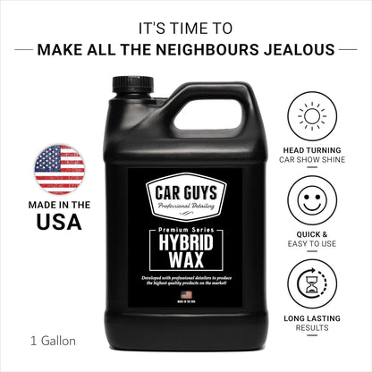 CAR GUYS Hybrid Spray Wax | Advanced Car Wax | Long Lasting and Easy To Use | Safe on All Surfaces | 18 Oz Kit with Towel