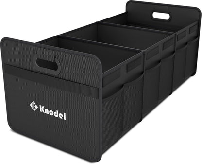 K KNODEL Car Trunk Organizer, Foldable Organizer for Car, Automotive Consoles & Organizers, Storage with Reinforced Handles (Medium, Black)