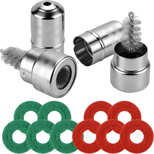 Battery Terminal Cleaner Tool Kit, 2-Pack Battery Post Wire Brush with Metal Case and 10 Anti-Corrosion Fiber Washers (5 Red & 5 Green) for Car, Truck, RV and Marine Batteries