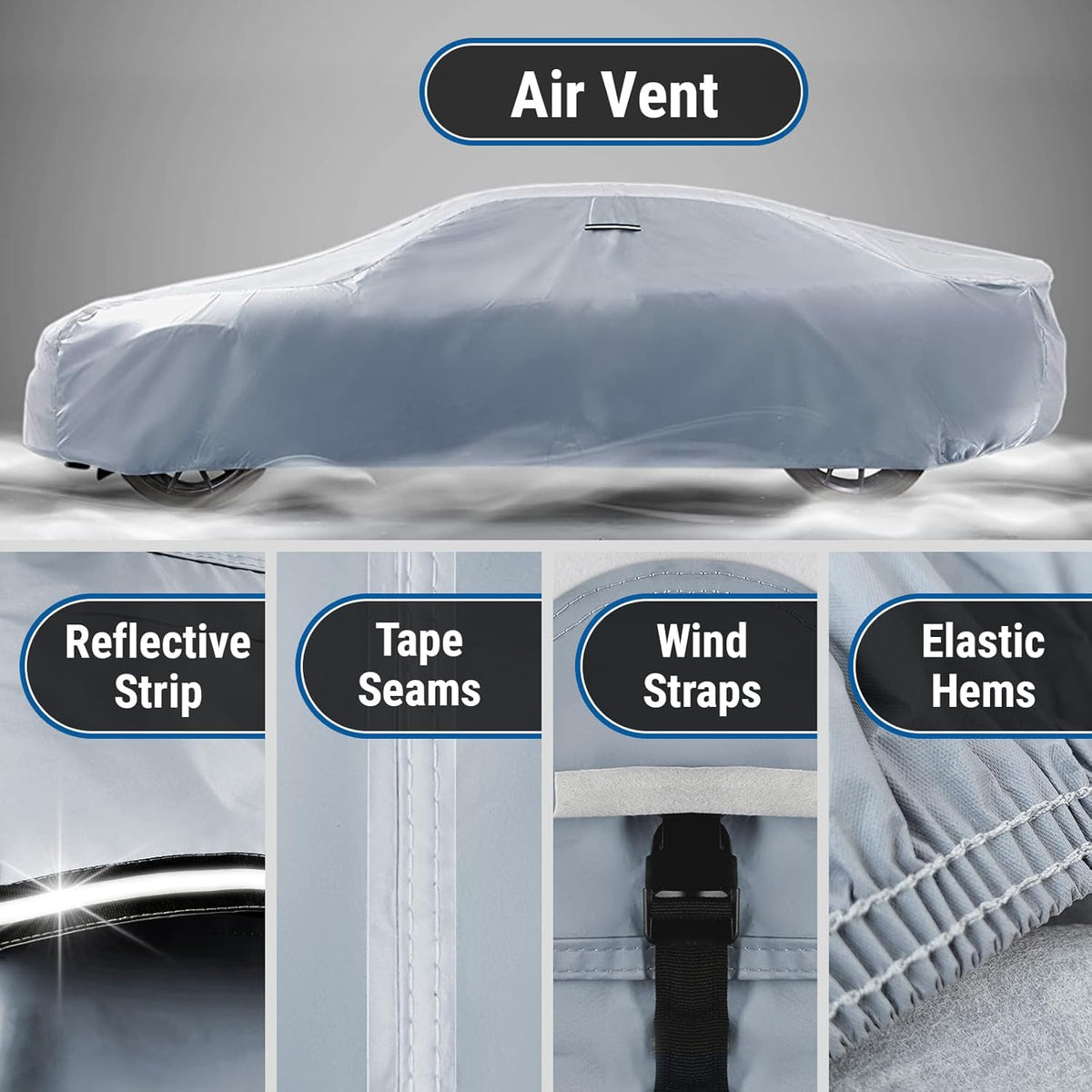 iCarCover Premium Car Cover for 1970-1972 Chevy Monte Carlo Heavy Duty Waterproof All-Weather Automobiles Custom Fit Indoor Outdoor UV Snow Protection Covers with Straps and Bag - Colors C