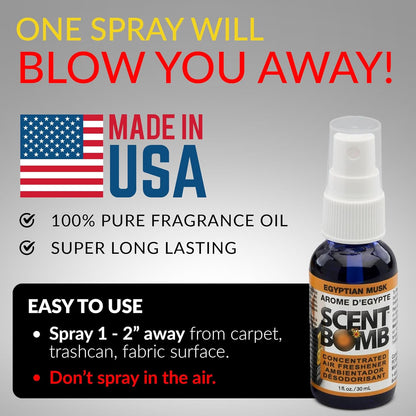 Scent Bomb Air Freshener Spray, Long-Lasting Odor Eliminator - Effective Deodorizer for Home & Car, Fresh Room Spray for Kitchen, Bathroom & Smell Neutralizer - 1 oz Pack of 4, Black Cherry Scent