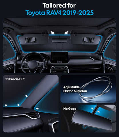 Wigoo 2026 Upgrade 8PCS Full Set Window Sunshade for Toyota 4Runner 2010-2024 [7-Layer Cooler & Blacker, Ice-Crystal Tech] with Windshield for Sun Block, Baby, Camping, Privacy Napping, Relax