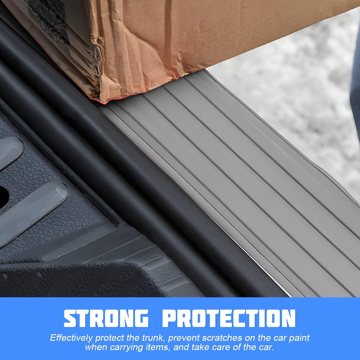 Car Rear Bumper Protector Guard, Anti-Scratch Abrasion Rubber Trunk Door Entry Sill Guard, Non-Slip Vehicle Trim Cover Protection Strip, Car Accessories for Most Cars and SUV (Black/Red/35.4" x2.7)
