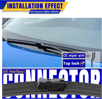 3 wipers Replacement for 2012-2018 Subaru Forester/2015-2019 Subaru Outback, Windshield Wiper Blades Original Equipment Replacement - 26"/17"/14" (Set of 3) U/J HOOK - Colors B