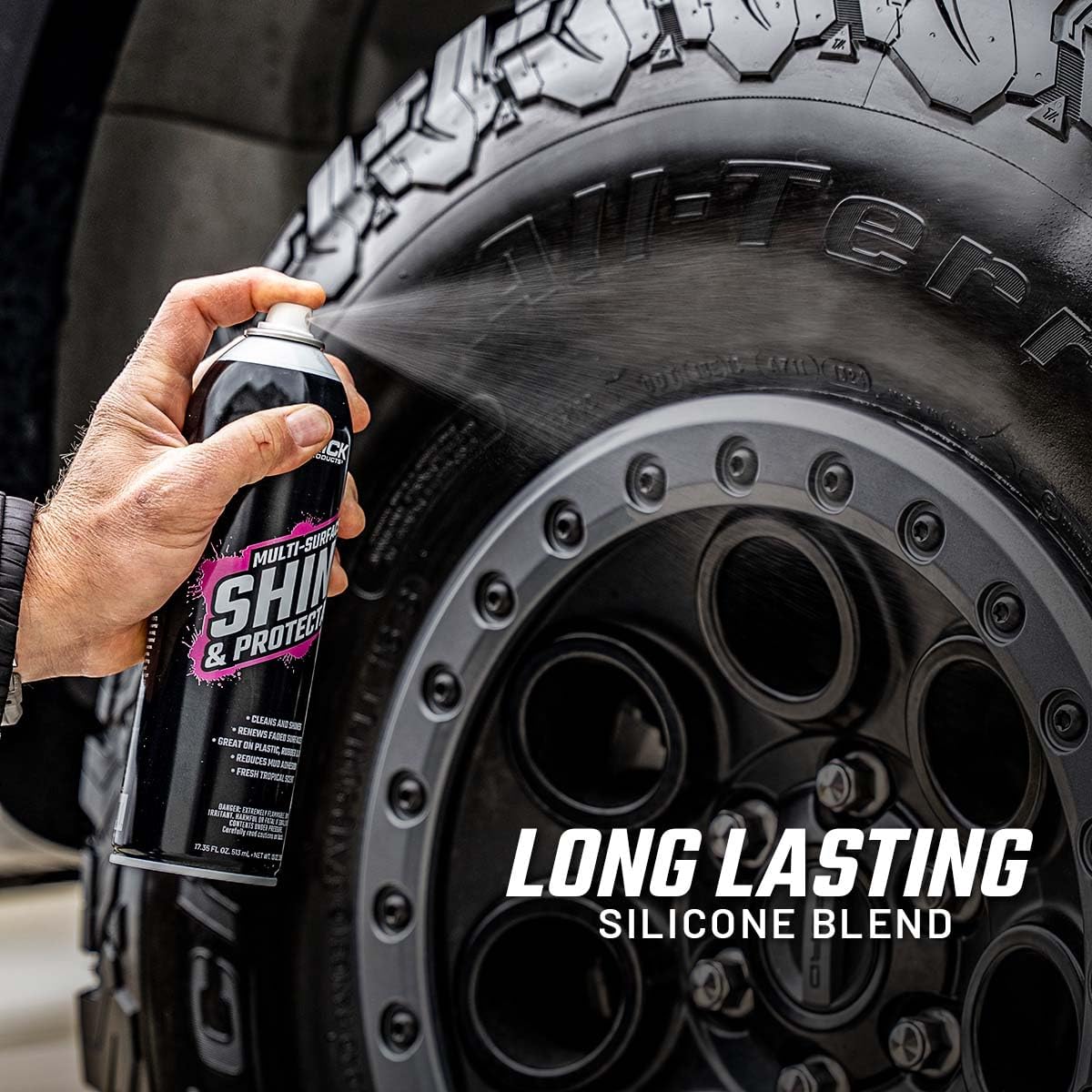 Slick Products Shine & Protectant Spray 17.35 FL OZ. - High Gloss Clear Coating Renew Vinyl, Plastic, Rubber, Trim, Tire, Car, Truck, Motorcycle, Dirt Bike (3-Pack)