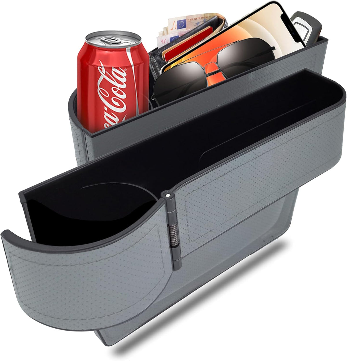 BAILISI Car seat gap filler organizer,multifunctional car seat organizer,Adjustable Cup Holder car console side storage box Holders phone, sunglasses,car accessories(Black)