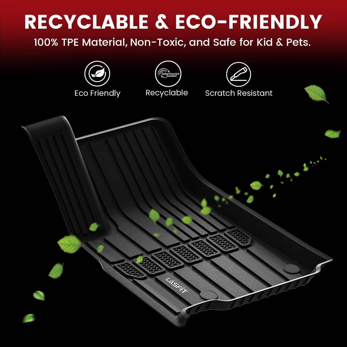 LASFIT Floor Mats for Jeep Grand Cherokee WL 2022-2025 2026 5-Seat (Include 4xe, NOT for L), All Weather TPE Custom Fit Car Mats Floor Liners Cargo Liner Cargo Mat Trunk Mat Black