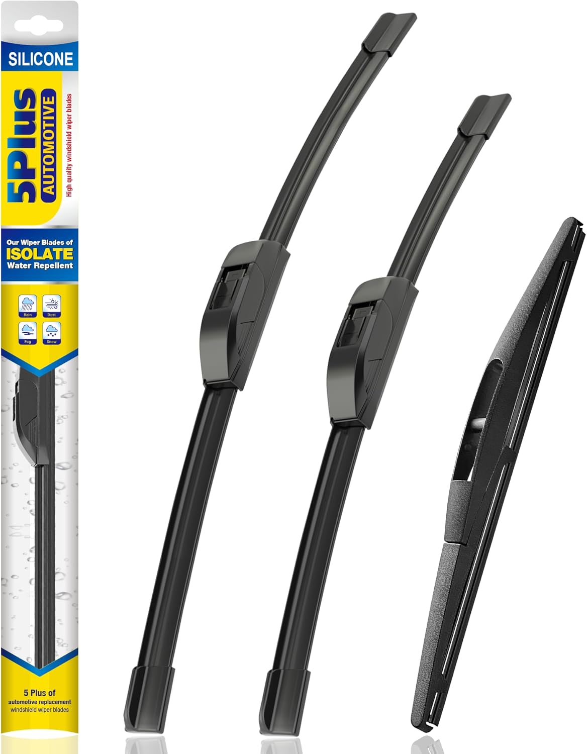 5 PLUS® Silicone Windshield Wipers Replacement for 2019-2024 Toyota RAV4/ 2006-2015 Mazda 5 Wiper Blades(Set of 3), Windshield Wiper Blades For My Car-26"/16"/12" - Colors B