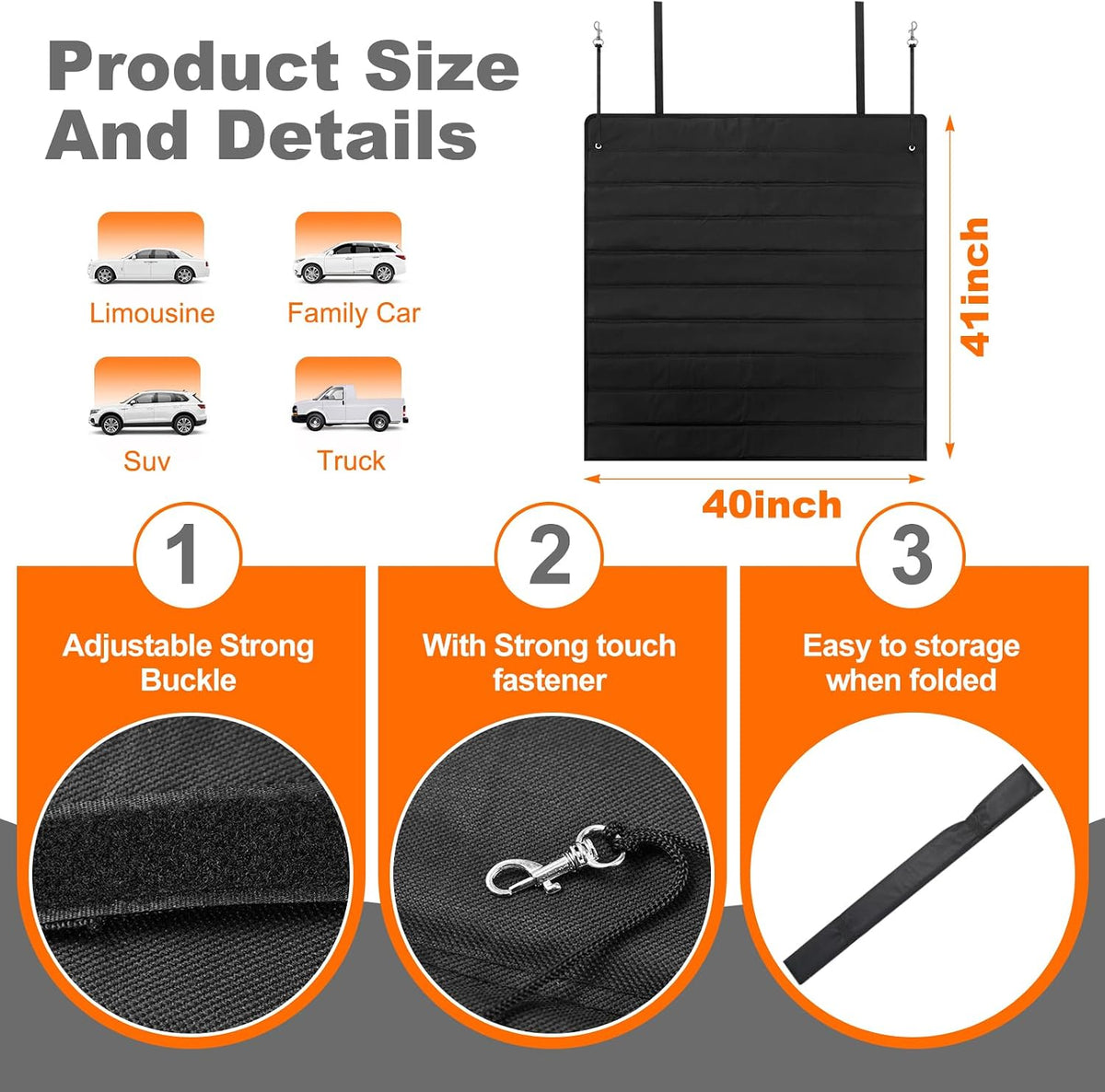 Tinideya Large Rear Bumper Protector for Cars 41 x 25 Inch Bumper Guard Foldable Protective Mat Dog Blanket Cargo Liner Preventing Scratches While Unloading and Loading for SUV Van Truck Vehicle