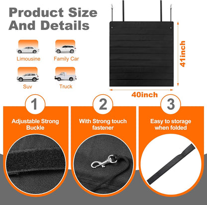 Tinideya Large Rear Bumper Protector for Cars 41 x 25 Inch Bumper Guard Foldable Protective Mat Dog Blanket Cargo Liner Preventing Scratches While Unloading and Loading for SUV Van Truck Vehicle