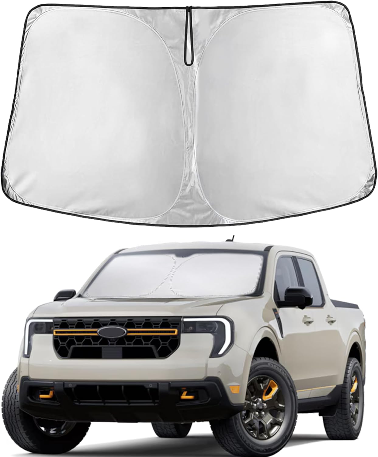 EcoNour Car Windshield Sun Shade | 2025 Upgraded Innovative No-Light-Pass Technology for Maximum Coverage | Foldable Sun Shade Keeps Your Vehicle Cool | Must-Have Car Accessories | Small (59" x 29") - Colors K