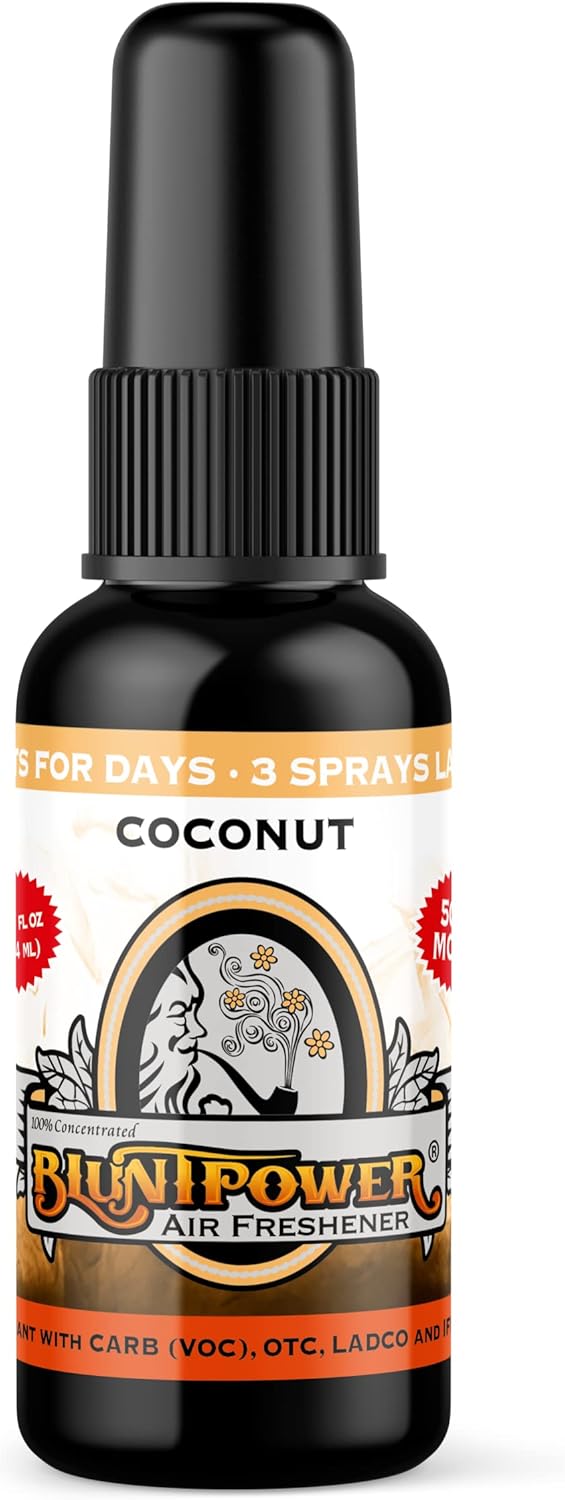 BluntPower (Baby Powder, 1 Pack) Concentrated Air Freshener Spray - Oil-Based Room Diffuser Spray - Long-Lasting Bathroom Scent, Car Freshener & Odor Eliminator - Colors B