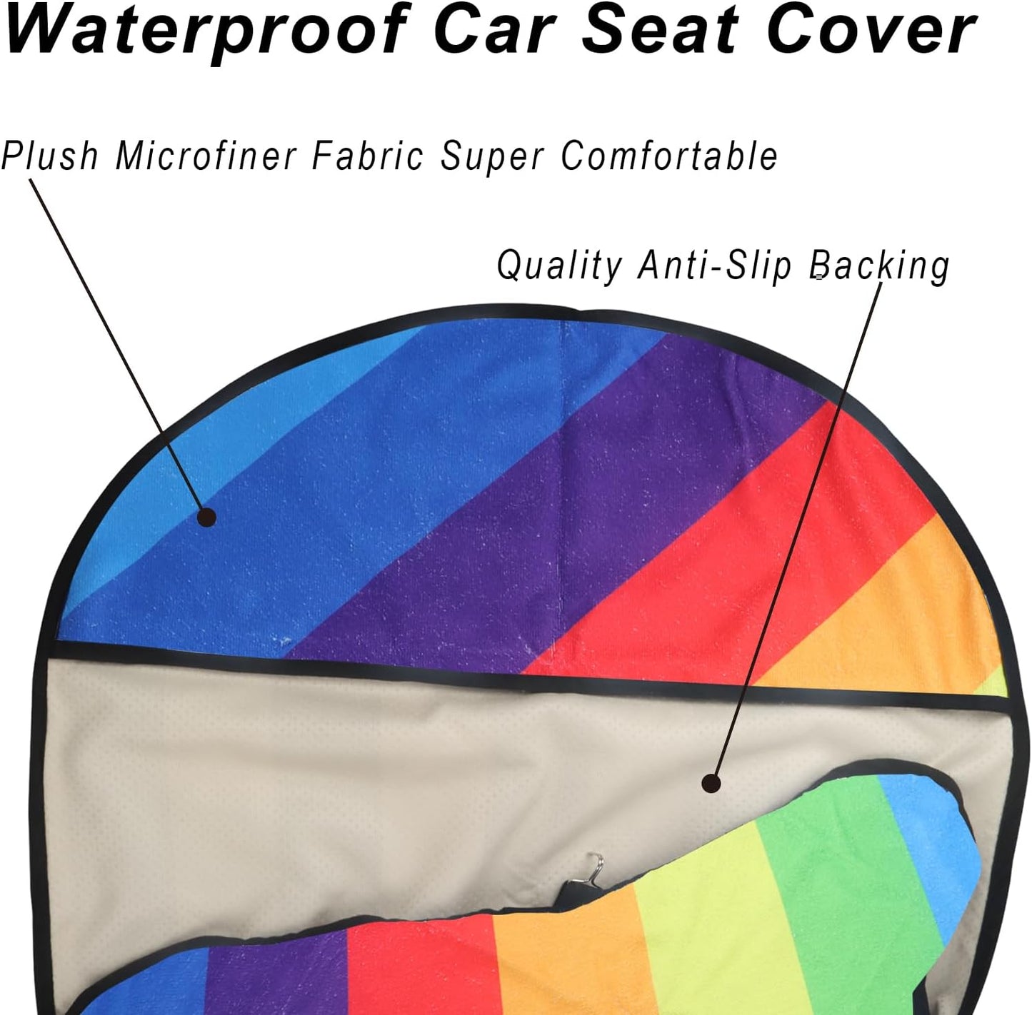 Car Seat Cover Protector Front Seats,for Gym Workout,Running,Swimming,Beach and Hiking,Waterproof Sweat Towel Bucket Seat Covers for Cars SUV Trucks (Black, 1Pcs)