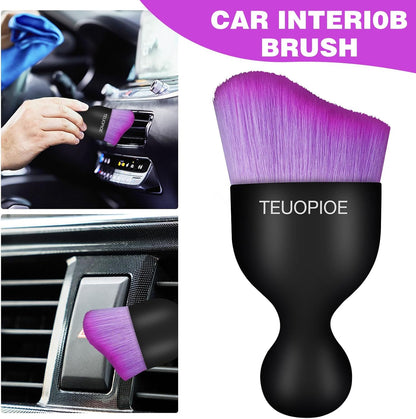 Car Interior Cleaning Brush, Car Duster Interior,Car Detailing Brush Dusting Brush,Car Interior Cleaning Tool, Auto Soft Hair Car Brush,Auto Interior Dust Brush for Air Vents(Brown)
