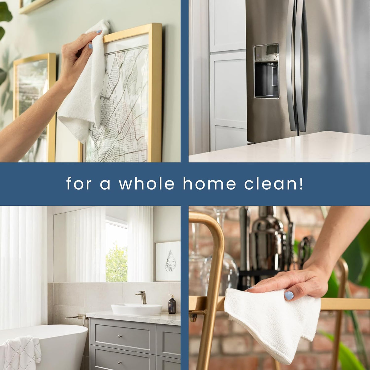 S&T INC. 50 Pack Microfiber Cleaning Cloth, Bulk Towels for Home, Reusable Microfiber Towels for Cars, Cleaning Rags, White, 11.5 Inches x 11.5 Inches, 50 Count