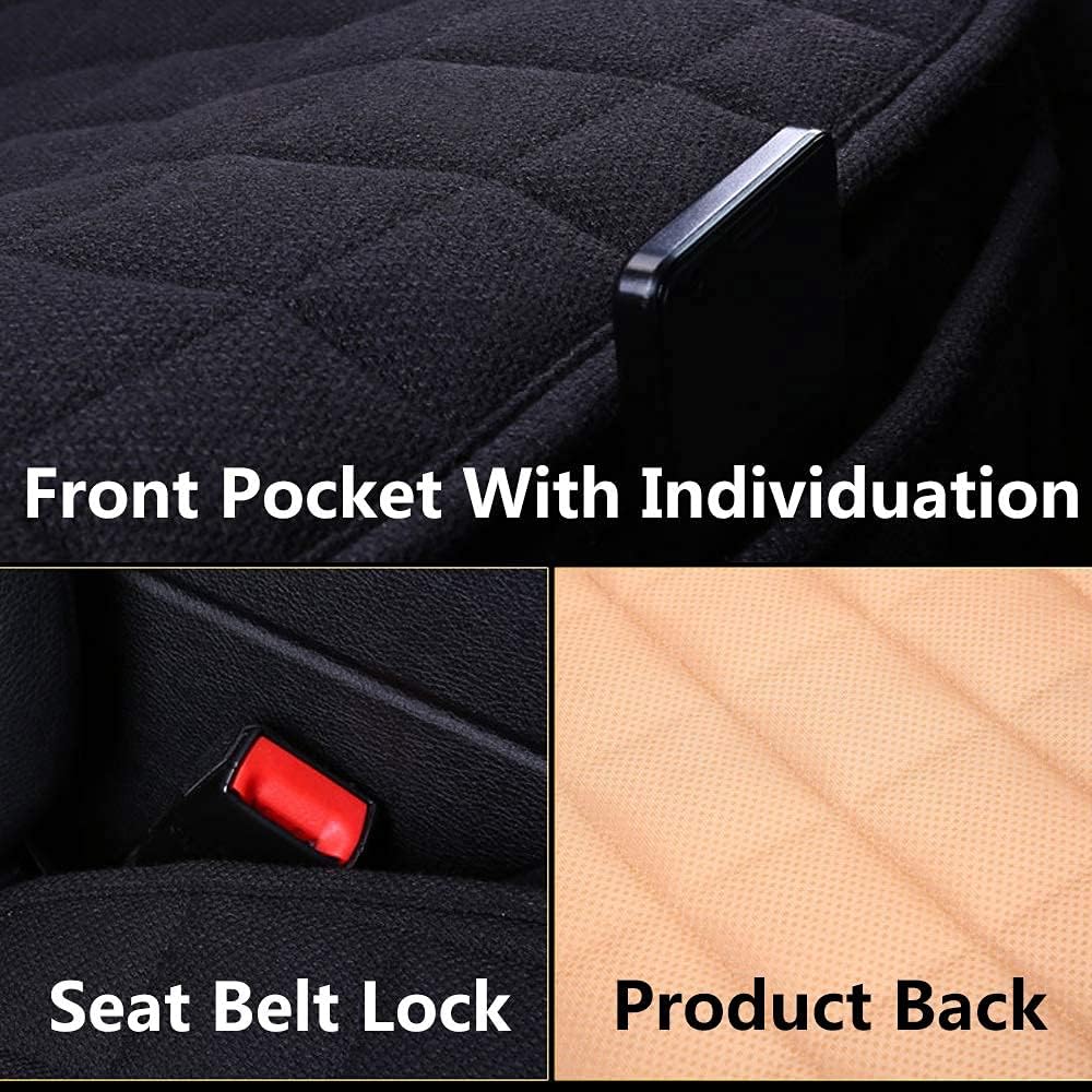 Suninbox Car Seat Covers Buckwheat Hull Universal Car Seat Covers,Bottom Seat Covers for Cars,Truck Seat Covers,Car Seat Cushion Protector Mats Pad,Gray Front Seat