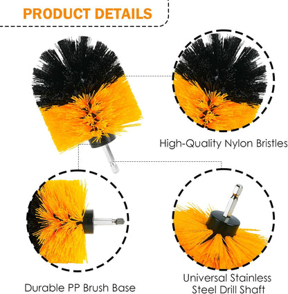 18PCS Drill Brush Attachments Set, Power Cleaning Scrub Brushes with Scrub Pads, Sponge, Extend Long Attachment, Cleaning Brush Supplies for Bathroom Bathtub, Grout, Tile, Sinks, Corners, Car Wheel