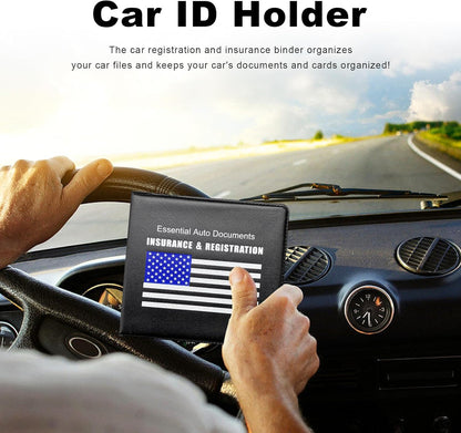 Yourkar 4PCS Car Registration Insurance Holder, Vehicle Glove Box Car Organizer with Magic Tape Closure, Driver License Keeper for Cars, Car Accessories (Big Car, Blue