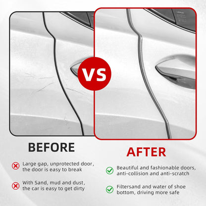 SINGARO 33Ft (10M) Car Door Edge Guard, No Glue Car Door Entry Guard Protective Strip, Rubber Edge Trim Car Door Protector, Applicable to Car, Truck, SUV and ATV, Car Exterior Accessories（Black）