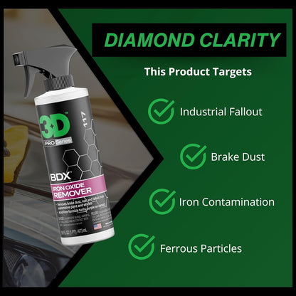 3D BDX Iron Remover – Fast Acting Fallout & Brake Dust Cleaner | Purple Color-Changing Spray for Wheels & Paint | Acid-Free | Made in USA | Car Detailing | 16 oz