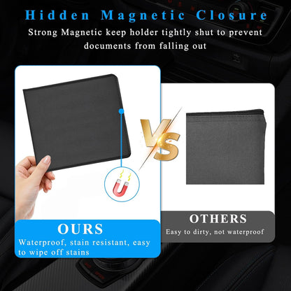 Kewucn 1 PC Car Registration Insurance Holder, Essential Auto Card Glove Box Organizer, Vehicle Interior Accessories Perfect for Most Car, Truck, SUV (10.55''×4.8'', Pink)