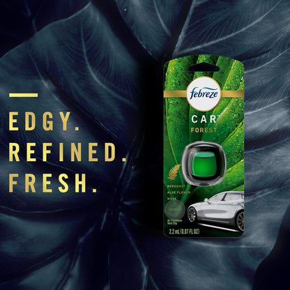Febreze Car Air Freshener Vent Clip Platinum Ice Scent, .07 oz. Car Vent Clip, Pack of 4