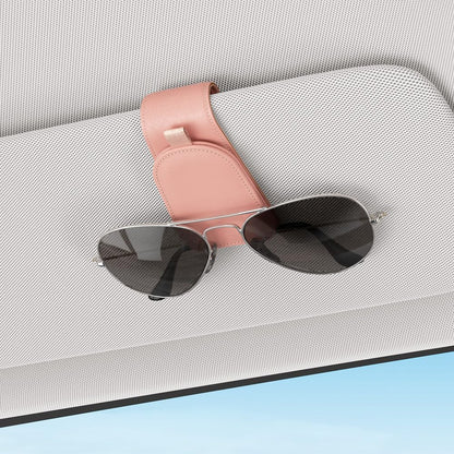 Sotfamily Sunglass Holder for Car Visor, Suede Cloth Magnetic Sunglass Organizer for Car Accessories, 2 Packs, Black