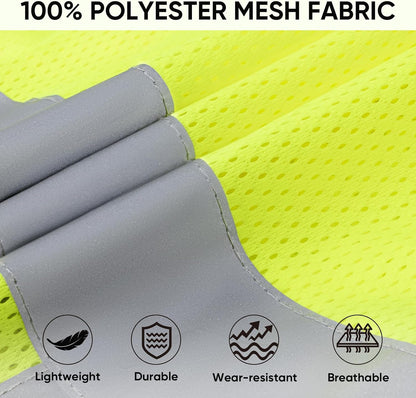 TICONN 2PK/4PK Reflective Safety Vest, High Visibility Vest with Reflective Strips for Men Women, Meets ANSI II