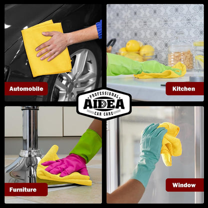 AIDEA Microfiber Cleaning Cloth, 50PK, Microfiber Towels for Cars, Premium Wash Cloths, Dusting Cloth Cleaning Rags, Absorbent Towels for SUVs, House, Kitchen, Window, Cleaning Supplies12×12"