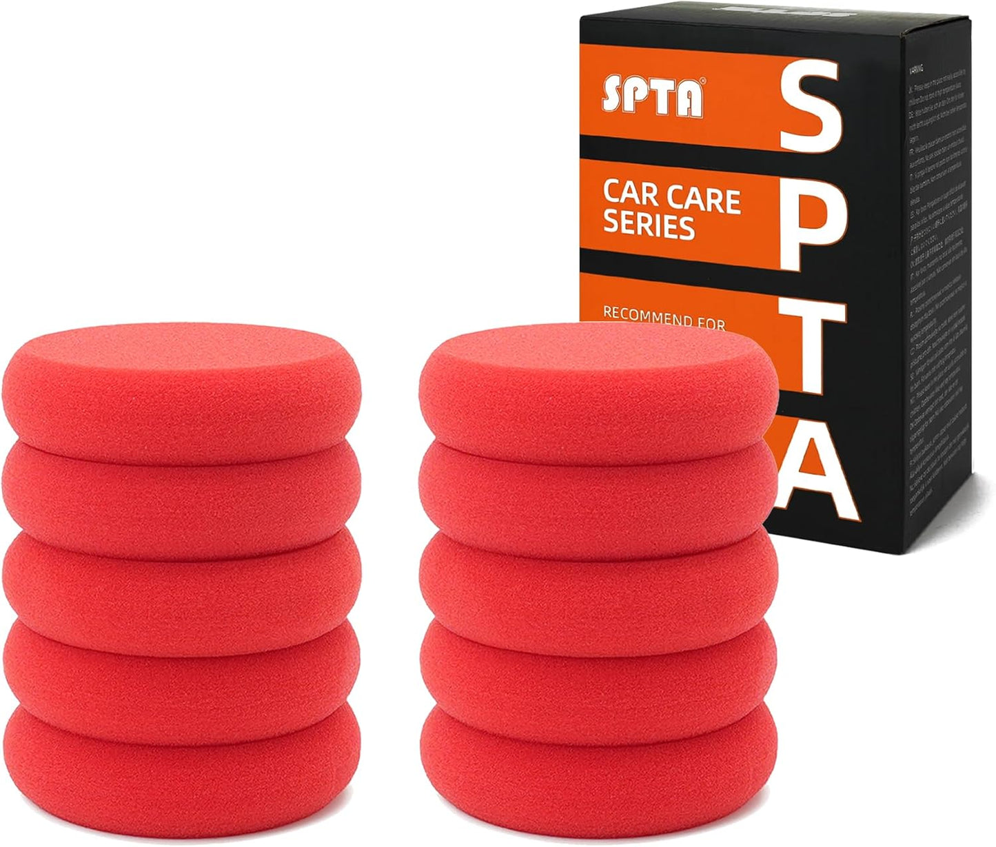 SPTA Tire Shine Applicator, 6Pcs Foam Applicator Pads, Round Shape Side Pressing Hand Polishing Sponge Pads Kit Tire Shine Applicator Pad Tire Dressing Applicator Pad for Applying Tire Shine