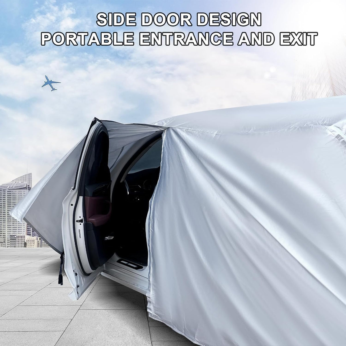 Full Car Cover Universal 6 Layers Outdoor Thicked All Weather Cover, Sunshield, Waterproof, Snow Proof, UV Proof, Scratch Proof, Bird Droppings, 6 Reflective Strips, Fits Sedans up 178"-189"