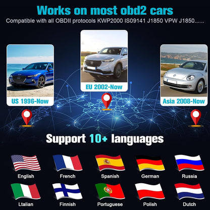 OBD2 Scanner Ease Setup Plug-Play: Clear Reset Engine Error Code Professional Code Reader Diagnostic Scan Tools with Freeze Frame/I/M Readiness for Cars Since 1996 & Newer - LK11