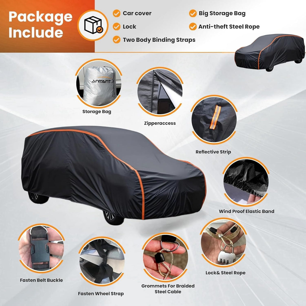 Waterproof Sport Car Cover, Super Lightweight Small Outdoor Car Cover Rain Car Covers for Automobiles All Weather Waterproof Fit Coupe 163" to 178"