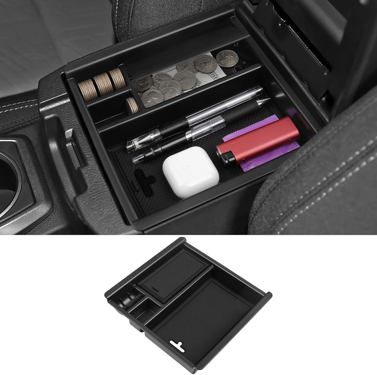 Glove Box Dividers Organizer Compatible with Toyota 2016-2020 2021 2022 2023 Tacoma Accessories Black ABS Material Center Console Organizer