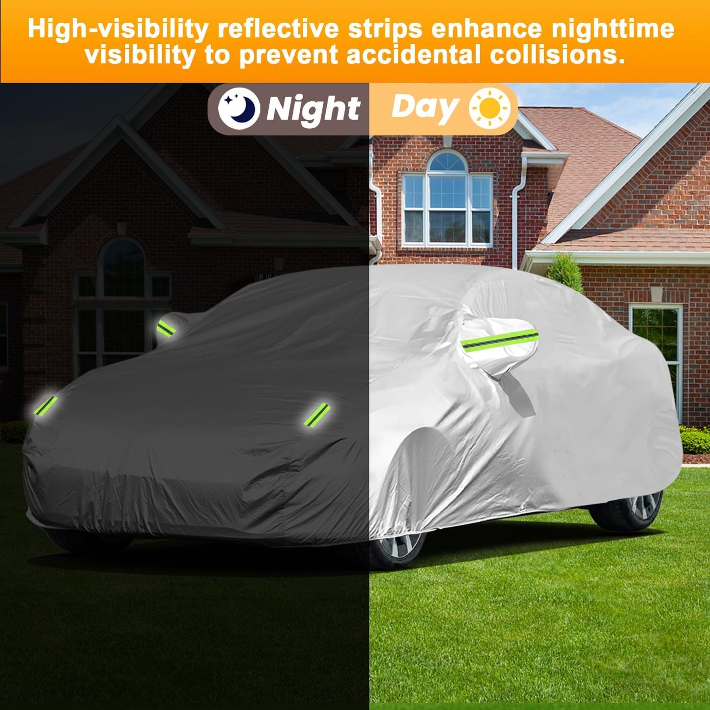 Car Cover, SUV Waterproof Car Covers for Automobiles All Weather Season UV Hail Protection Snowproof Full Car Cover, Outdoor Full Cover Universal Fit SUV Up to 190’’