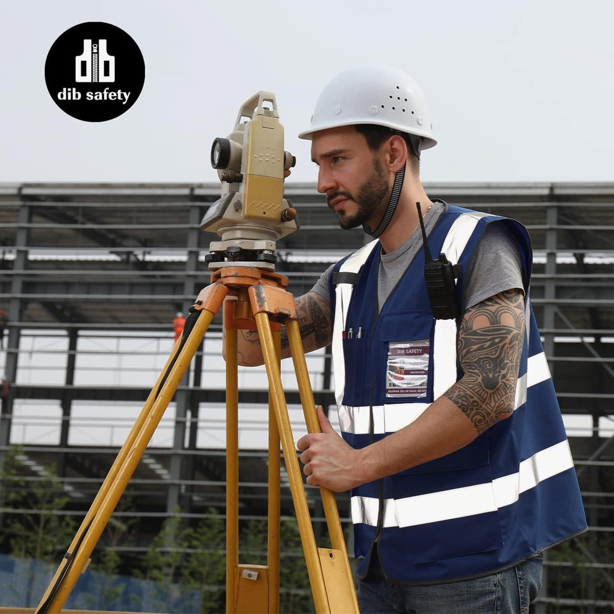 Dib Safety Reflective Safety Vest for Men Women, High Visibility Vest with Pockets and Zipper, ANSI Class 2