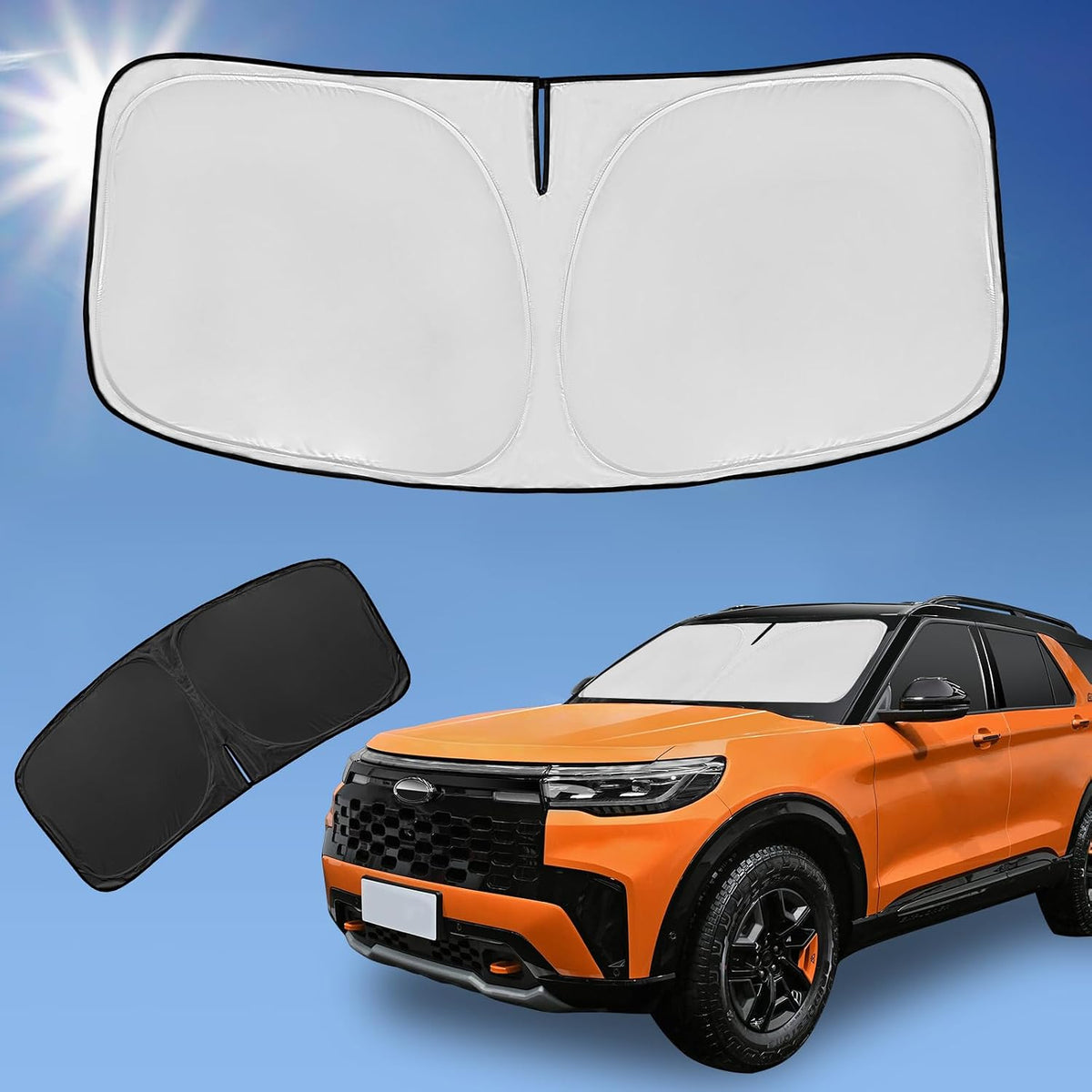for Toyota Tacoma 2016-2023 2024 2025 2026 Sun Shade Sunshade Windshield Cover - 4 Layers Front Window Shade Custom Fit Tacoma 2Dr 4Dr Pickup Sun Visor 240T Shade Blocks UV Rays Car Accessories - Colors A