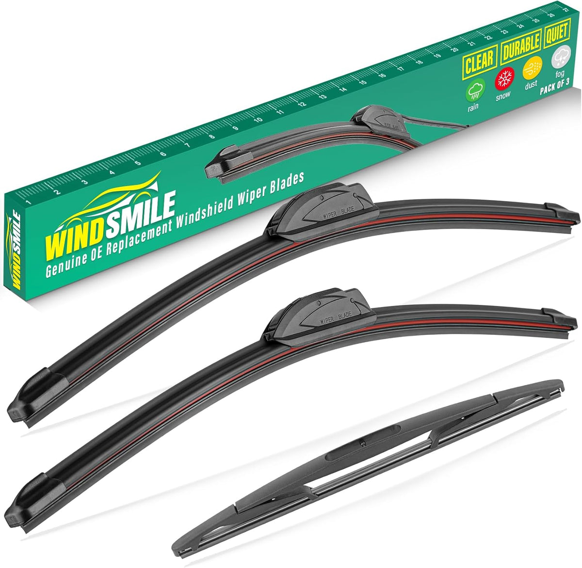 26" 16" 11" Windshield Wiper Blades Replacement for Chevrolet Chevy Trax 2024 2025 2026 Premium All Weather Front Rear Wipers Set - OEM Quality (Pack of 3) - Colors D