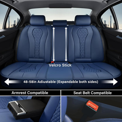 Coverado Seat Covers, Car Seat Covers Full Set, Black Car Seat Cover, Car Seat Covers Front Seats Back Seat Cover, Waterproof Car Seat Cushion, Leather Seat Covers Seat Protector Fit for Most Cars