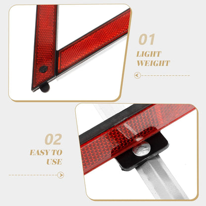 Safety Triangles 3-Pack Portable Reflective Roadside Warning Signs 11.22X9.64X9.05In Emergency Car Hazard Markers for Nighttime and Adverse Weather